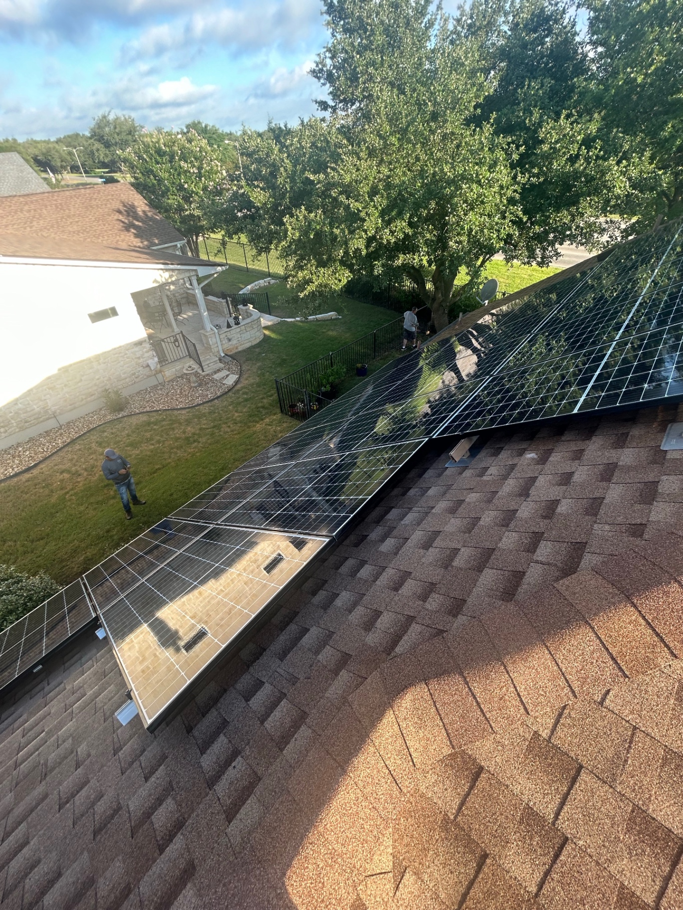 Residential solar array on shingle roof in Austin