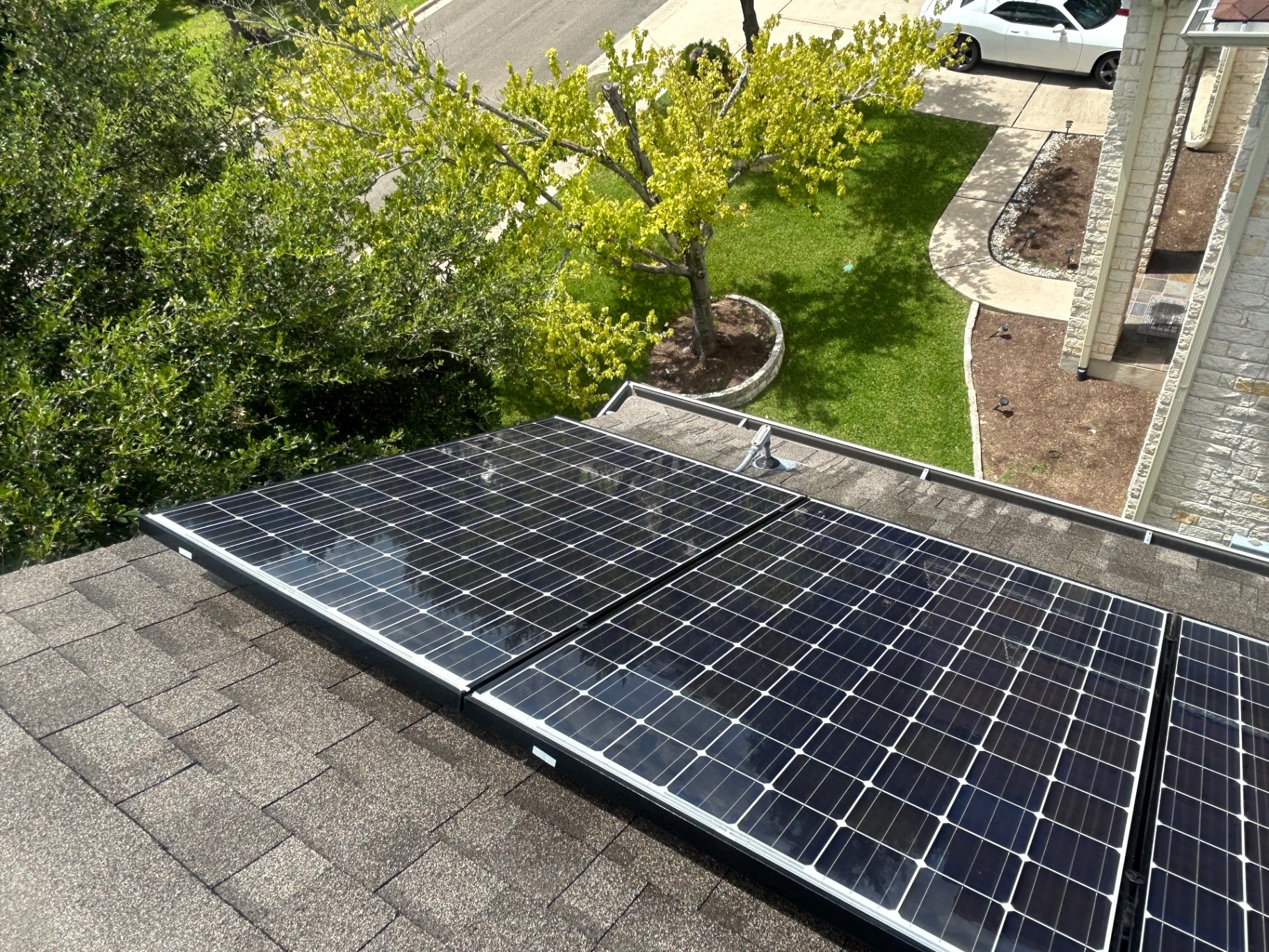 Clean black-frame solar panels on Austin home